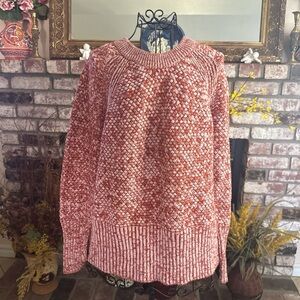 Universal Thread Red & White Sweater Womens XL Basket Weave Knit